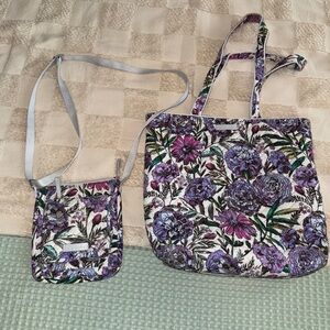 Vera Bradley Iconic Tote & matching Purse - Lavender Meadow